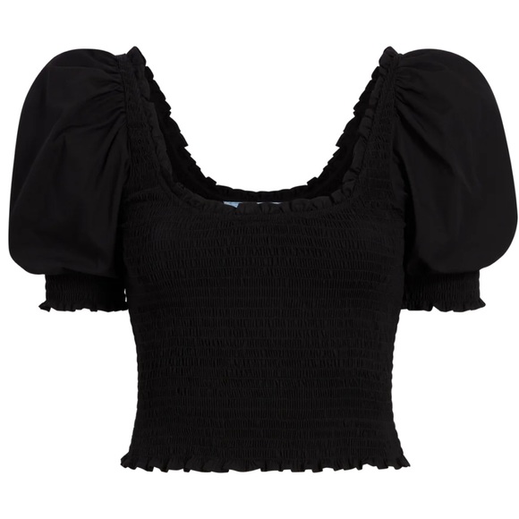 Hill House Tops - Hill House The Aiko Nap Top Black Smocked XXL New with Tags